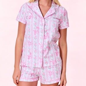 Roller Rabbit x LoveShackFancy Heirloom Monkey Pink Floral Pajama Set